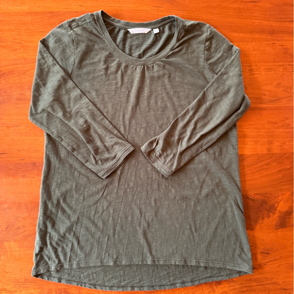 Athleta Asana Green 3/4 Sleeve Top